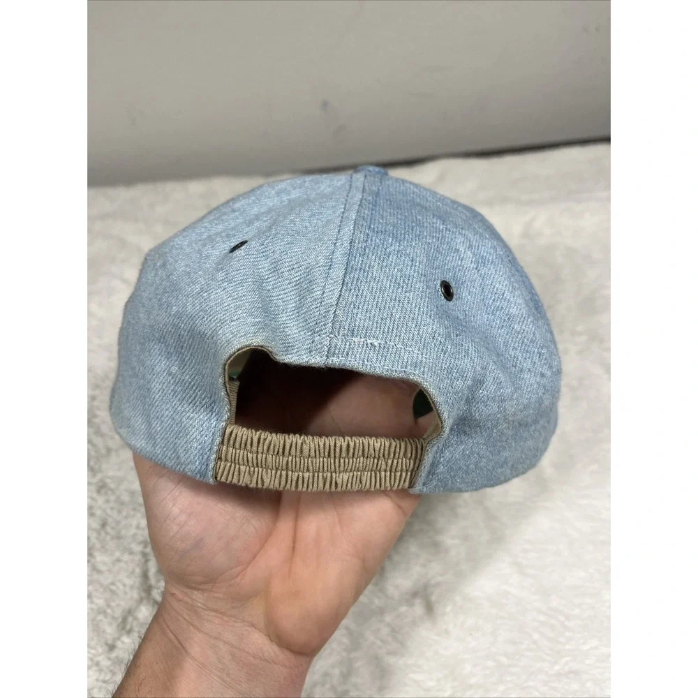 Vintage Mickey Mouse Goofy's Hat Co 90s Disney Denim Elasticback Hat Made In USA